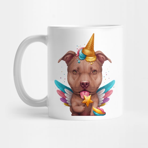 Chocolate Pitbull Ice Cream Unicorn by stonemask